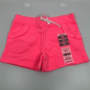 Carter's Bright Pink Cotton Shorts- 2T